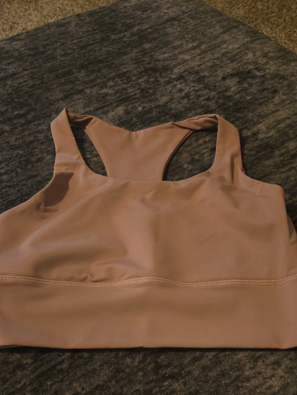 Seamless Taupe Sports Bra - Women's Racerback Comfort